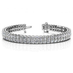 16.20 Carats Round Cut Double Natural Diamonds Tennis Bracelet White Gold 14K