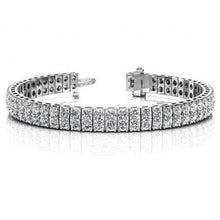 16.20 Carats Round Cut Double Natural Earth Mined Diamonds Tennis Bracelet White Gold 14K