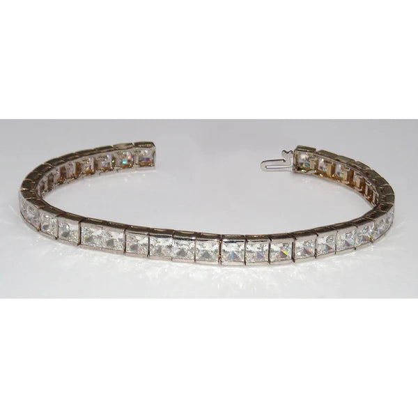 16.20 Ct. Real Diamonds Tennis Bracelet Princess Diamonds