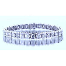 16.45 Carats Round Diamond Genuine Tennis Bracelet White Gold 14K