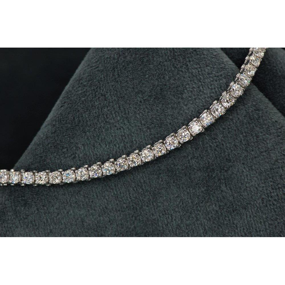 16.72 Ct Genuine Round Cut Diamond Tennis Bracelet 14K White Gold