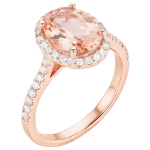 natural round morganite 17.15ct ring top view