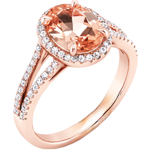 17.25 Ct Oval And Round Cut Morganite With Natural Earth Mined Diamonds Ring Rose Gold