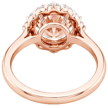 17.75 Ct Morganite And Natural Earth Mined Diamonds Ring 14K Gold Rose