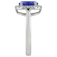 17 Carats Oval Tanzanite With Round Natural Earth Mined Diamonds Ring Gold White 14K
