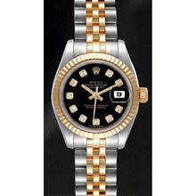 179173 Lady Rolex Datejust Black Diamond Dial Year 2012 Hidden Clasp