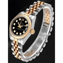 179173 Lady Rolex Datejust Black Diamond Dial Year 2012 Hidden Clasp