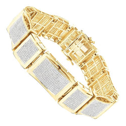 18 Carats Round Genuine Diamond Men Fine Bracelet Jewelry 14K Yellow Gold