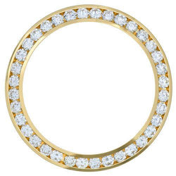 18K Yg 3.5 Ct. Custom Natural Earth Mined Diamond Bezel Rolex Date All Watch Models