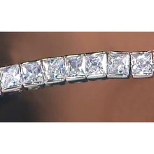 18.90 Carat Real Princess Cut Diamond Tennis Bracelet White Gold 14K Jewelry