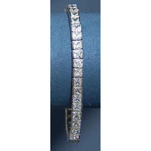 18.90 Carat Real Princess Cut Diamond Tennis Bracelet White Gold 14K Jewelry