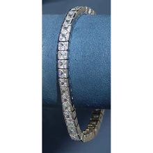 18.90 Carat Real Princess Cut Diamond Tennis Bracelet White Gold 14K Jewelry