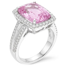 19.40 Carats Cushion Cut Kunzite Round Natural Earth Mined Diamonds Ring White Gold