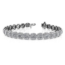 19 Ct Cushion & Round Cut Real Diamonds Tennis Bracelet White Gold 14K