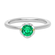 Round Cut Emerald ring in Two-Tone 14K Gold – main view