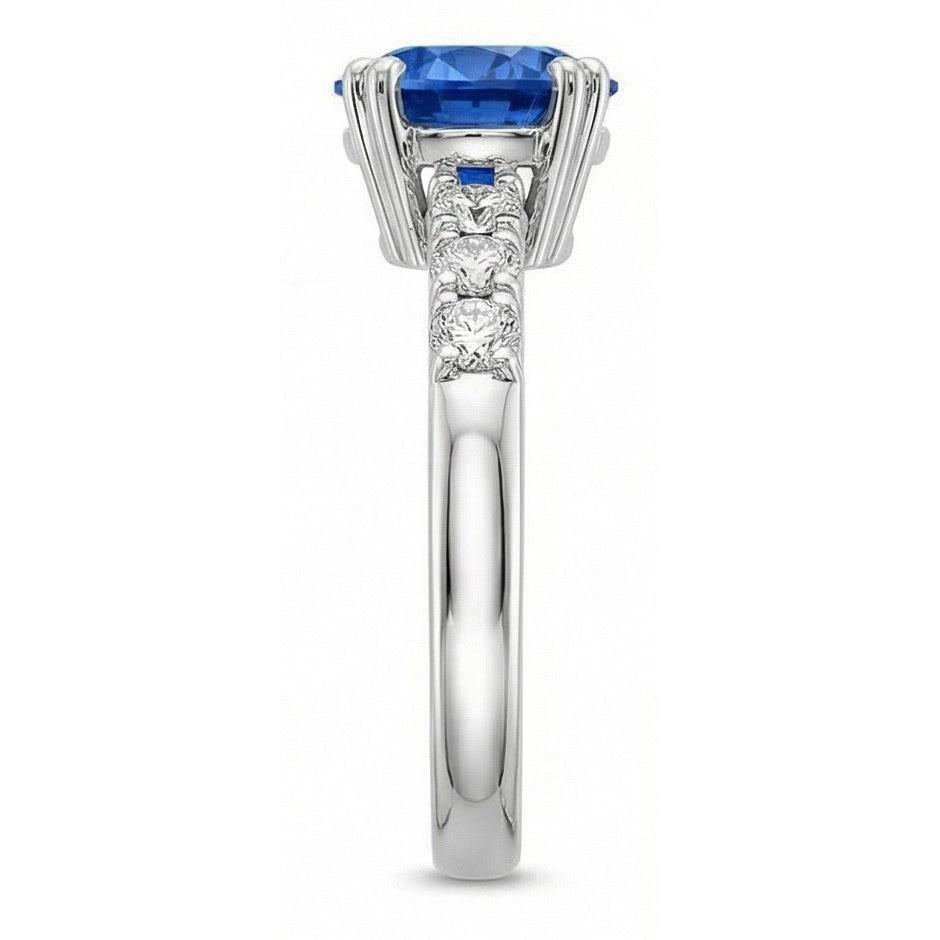 1 Carat Blue Sapphire Anniversary Ring
