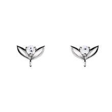 Fine Diamond Old Mine Cut Earrings in 14 Karat White Gold – main view