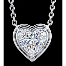 1 Carat Lab Grown Heart Pendant 14K White Gold