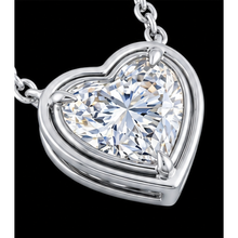 1 Carat Lab Grown Heart Pendant 14K White Gold