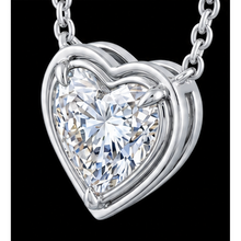 1 Carat Lab Grown Heart Pendant 14K White Gold