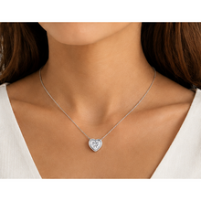1 Carat Lab Grown Heart Pendant 14K White Gold