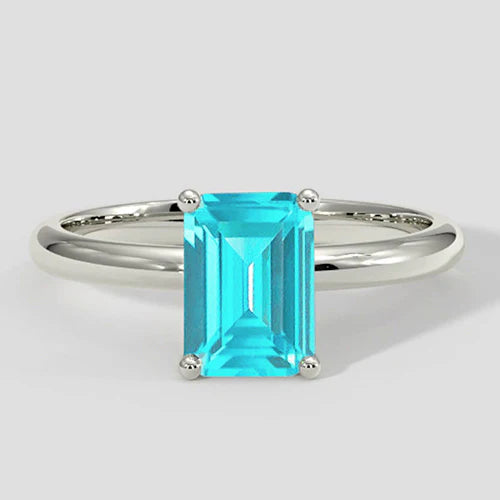 1 Carat Paraiba Solitaire Engagement Ring
