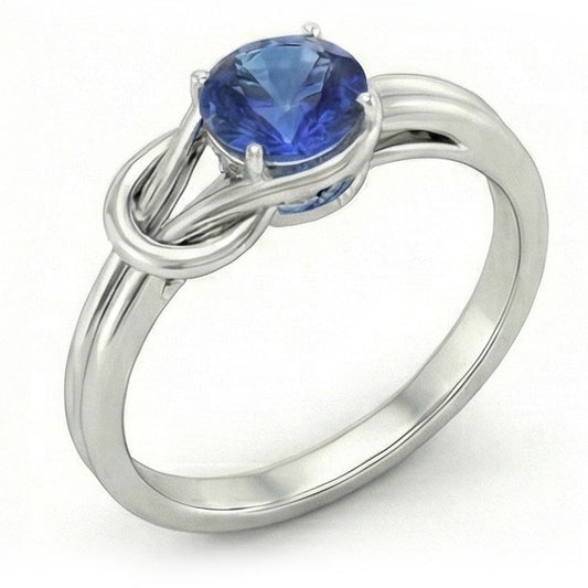 1 Carat Solitaire Blue Sapphire White Gold 14K Fancy Ring Jewellery New