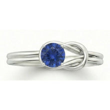 1 Carat Solitaire Blue Sapphire White Gold 14K Fancy Ring Jewellery New