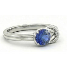 1 Carat Solitaire Blue Sapphire White Gold 14K Fancy Ring Jewellery New