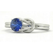 1 Carat Solitaire Blue Sapphire White Gold 14K Fancy Ring Jewellery New