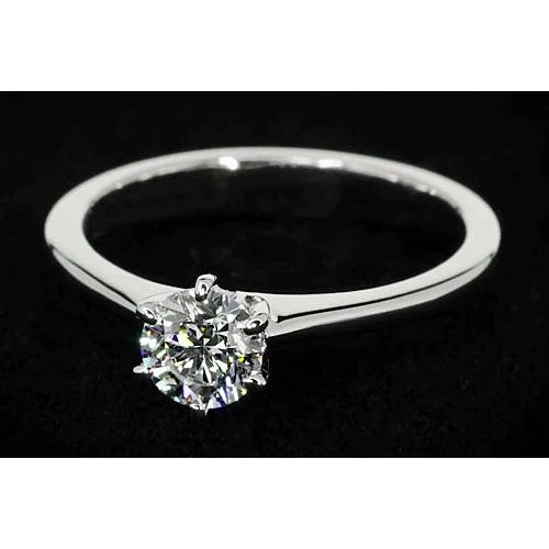 1 Carat Thin Band Natural Earth Mined Diamond Engagement Ring