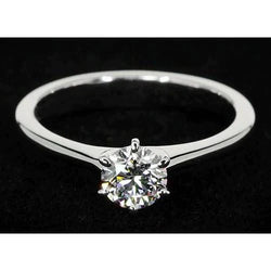 1 Carat Thin Band Natural Earth Mined Diamond Engagement Ring