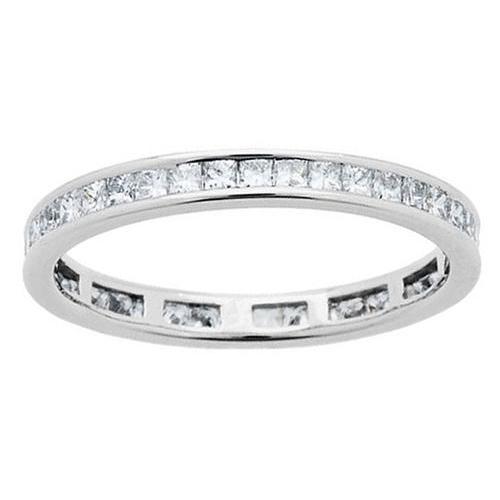 1.14 Carats Real Princess Cut Diamonds Eternity Band