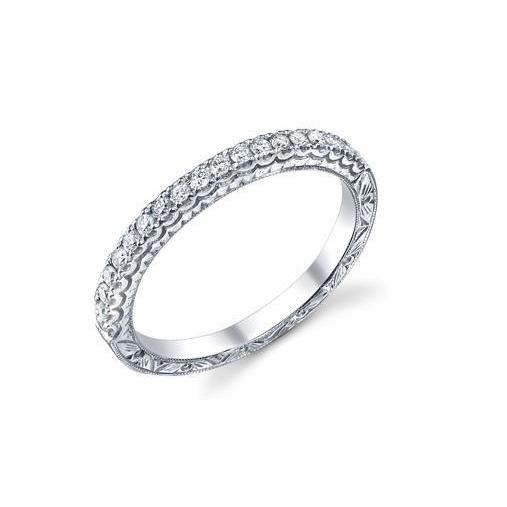 1.14 Ct Round Antique Style Genuine Natural Earth Mined Diamond Wedding Band 14K White Gold