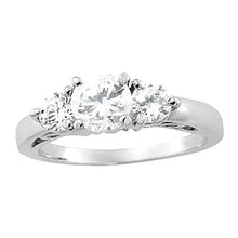 1.15 Carat Genuine Diamond Three Stone Ring White Gold 14K New