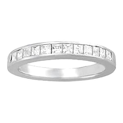 1.20 Carat Genuine Diamond Engagement Band Princess White Gold 14K