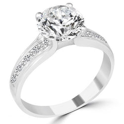 1.20 Carats Round Natural Diamond Engagement Ring White Gold 14K
