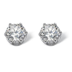 1.20 Carats Solitaire Prong Set Round Real Diamond Stud Earring