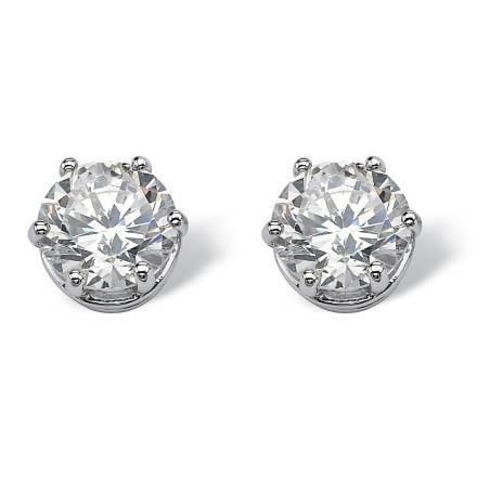 1.20 Carats Solitaire Prong Set Round Real Diamond Stud Earring