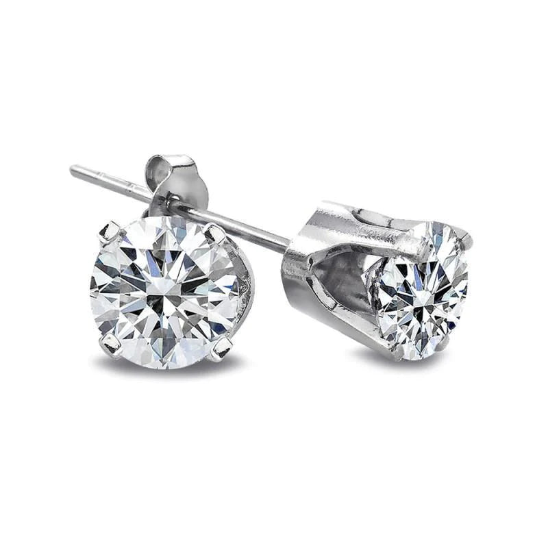1.20 Carats Stud Real Diamond Earring Ladies Gold Fine Jewelry