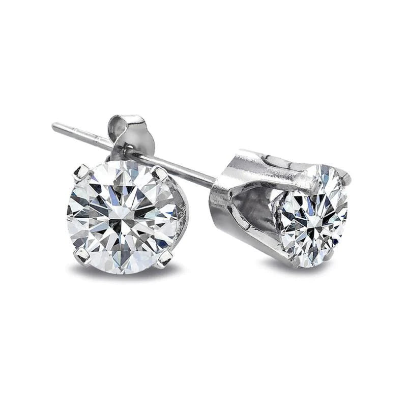 1.20 Carats Stud Real Diamond Earring Ladies Gold Fine Jewelry