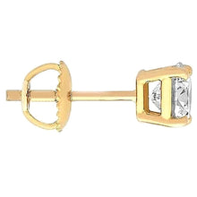 1.25 Carat Men's Single Real Diamond Stud Earring Yellow Gold