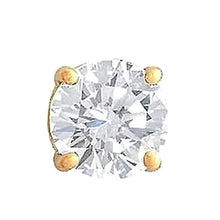 1.25 Carat Men's Single Real Diamond Stud Earring Yellow Gold