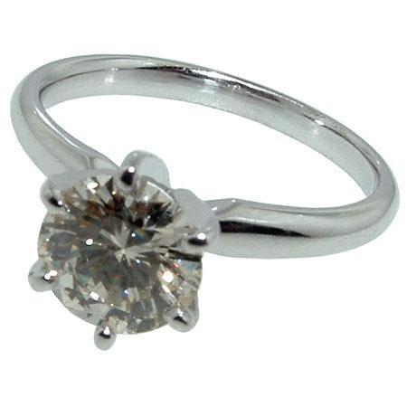 1.25 Carat Real Diamond Solitaire Engagement Ring White Gold 14K