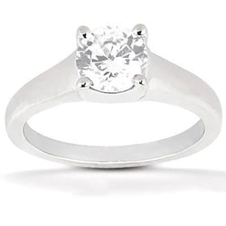 1.25 Carat Real Diamond Solitaire Ring White Gold