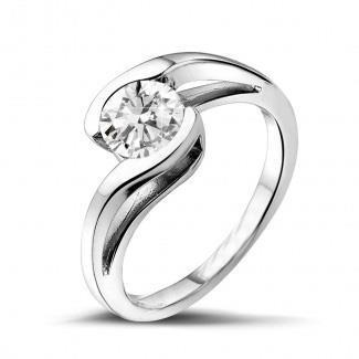 1.25 Carat Solitaire Round Cut Genuine Diamond Wedding Ring White Gold 14K