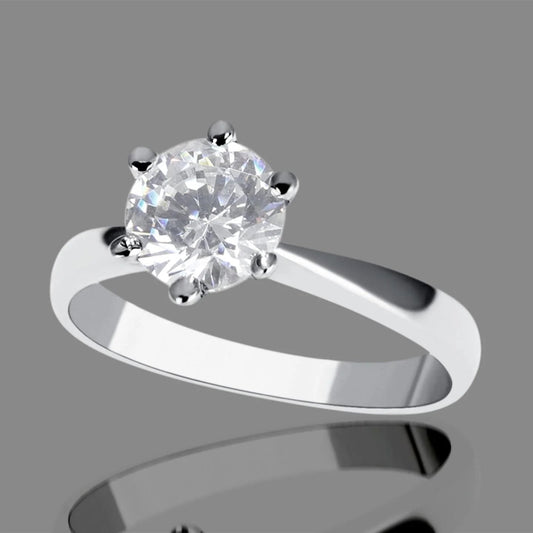 1.25 Carat White Gold Solitaire Real Diamond Engagement Ring
