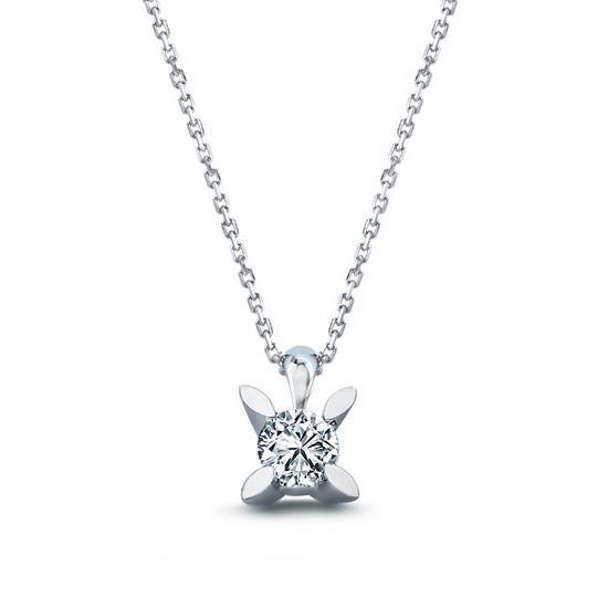 1.25 Carats Solitaire Real Diamond Pendant Necklace White Gold 14K