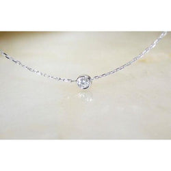 1.25 Ct Bezel Set Round Real Diamond Necklace Pendant