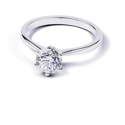 1.25 Ct Round Cut Solitaire Natural Diamond Wedding Ring White Gold 14K